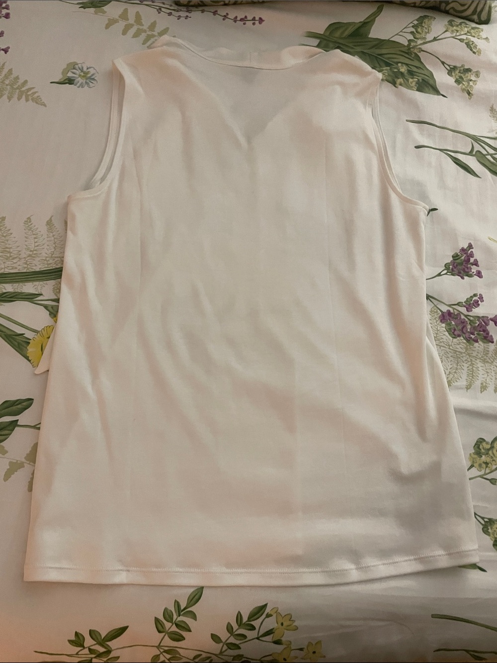 Ann Taylor White Tie-Neck Sleeveless Blouse - Picture 6 of 6